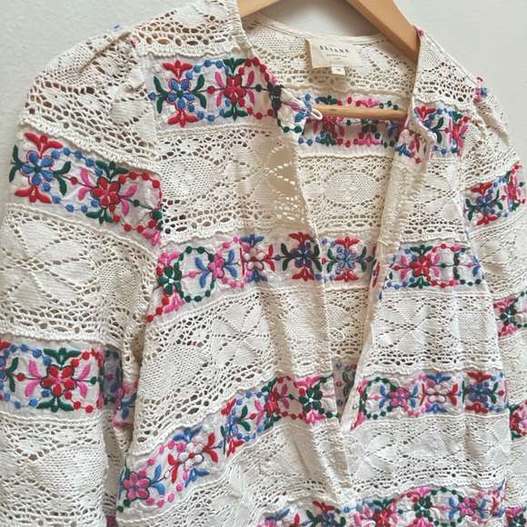 Sezane Floral Embroidered Lace Matika Blouse - Picture 8 of 16